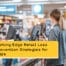 Return fraud detection system in a retail store, with cashiers verifying receipts and flagged suspicious return items. Top retail loss prevention strategies of 2024.